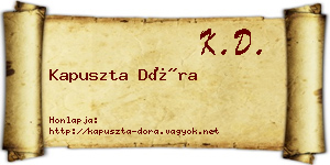 Kapuszta Dóra névjegykártya